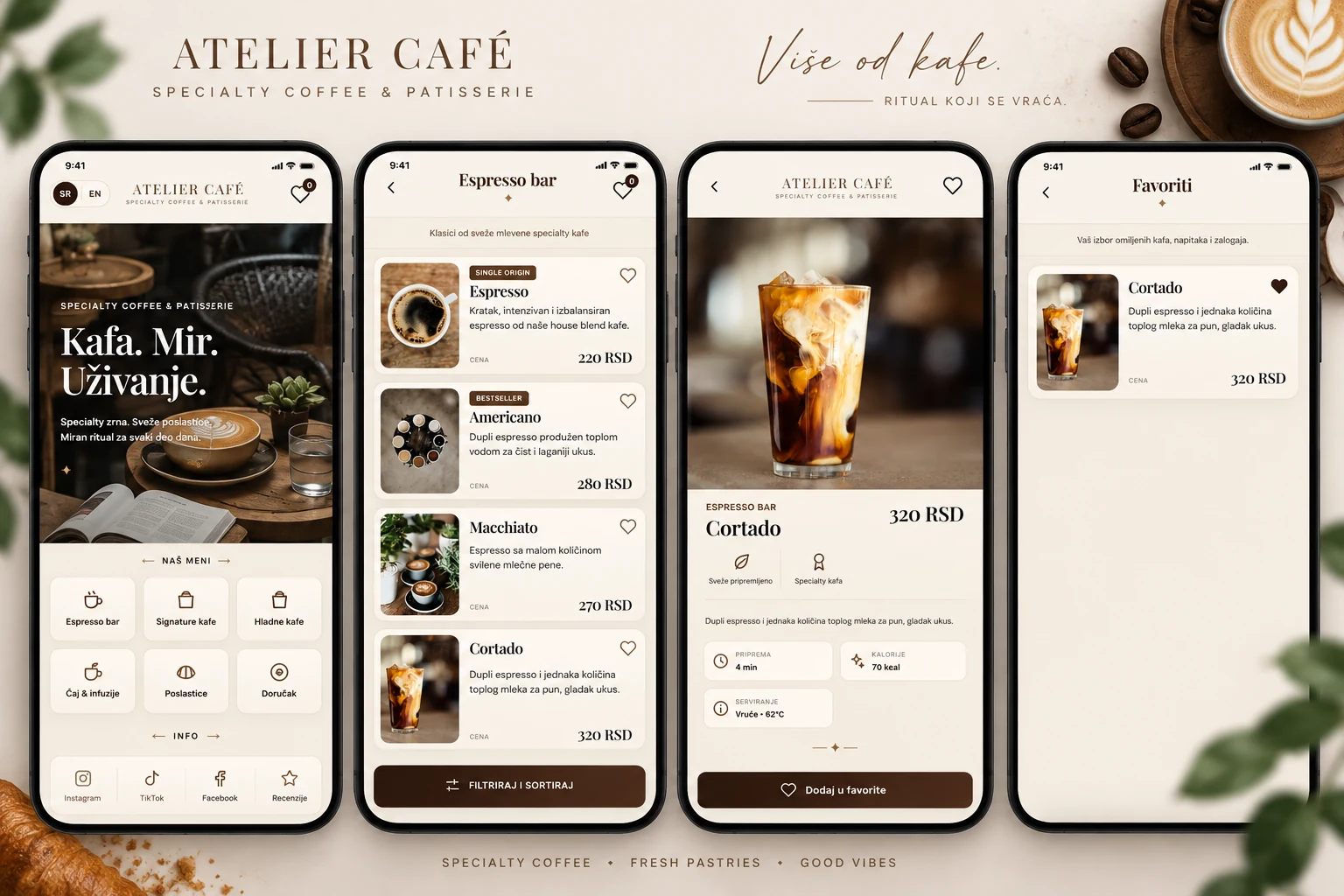Atelier Café svetli premium TvojMeni QR meni