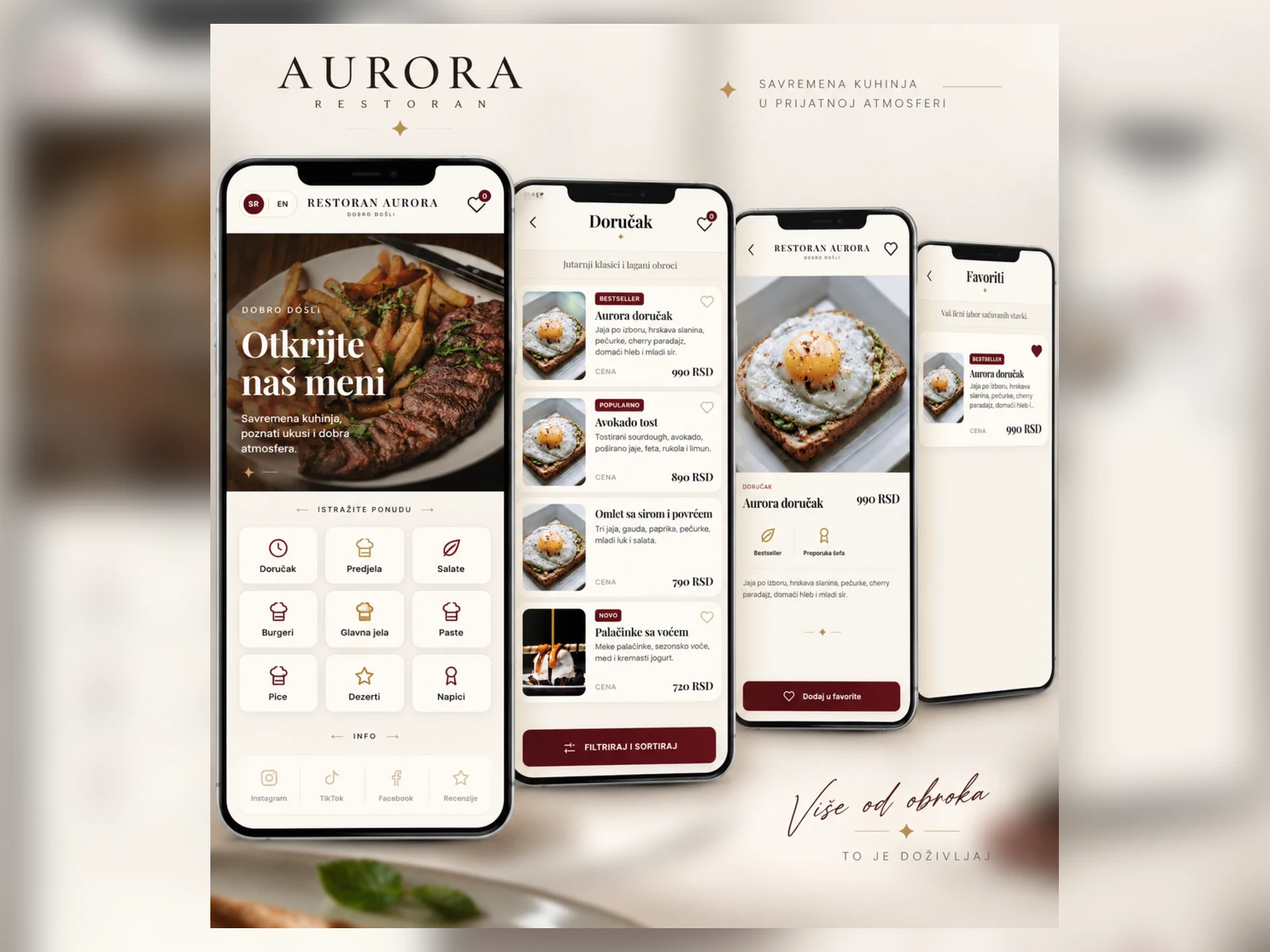 Aurora Editorial elegantni TvojMeni QR meni