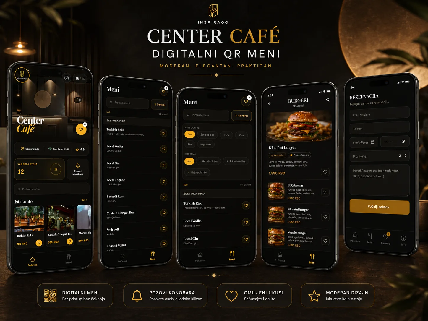 TvojMeni premium digitalni QR meni — Center Café