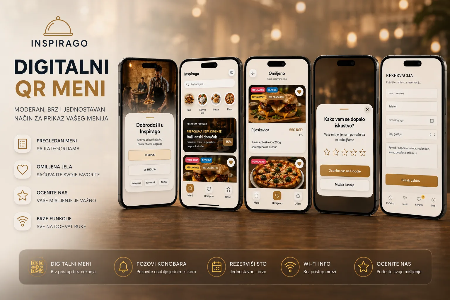 Warm Bistro moderni TvojMeni QR meni